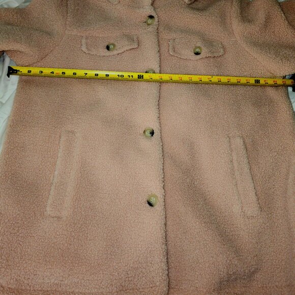 Koolaburra by UGG Shacket 1X Blush Faux Sherpa with Button Off Hood Poly. Lining - Picture 11 of 16